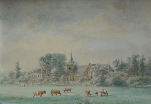 Hervormde kerk te Maarssen met uitzicht op de Kerkweg