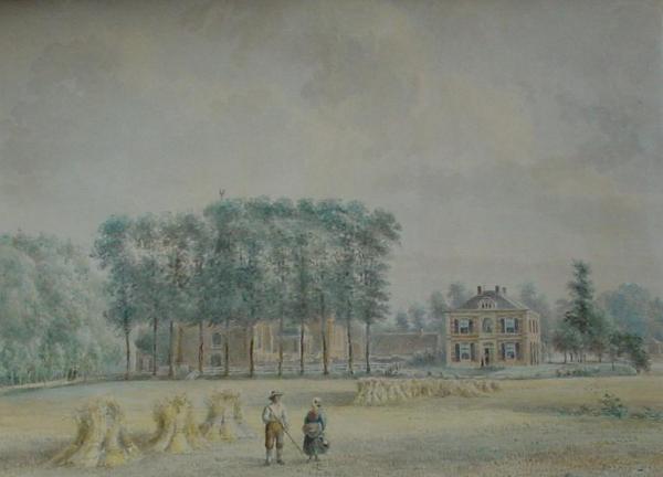 Hervormde kerk te Maarssen met uitzicht op de pastorie