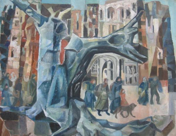 Gebombardeerd Arnhem met vluchtelingen