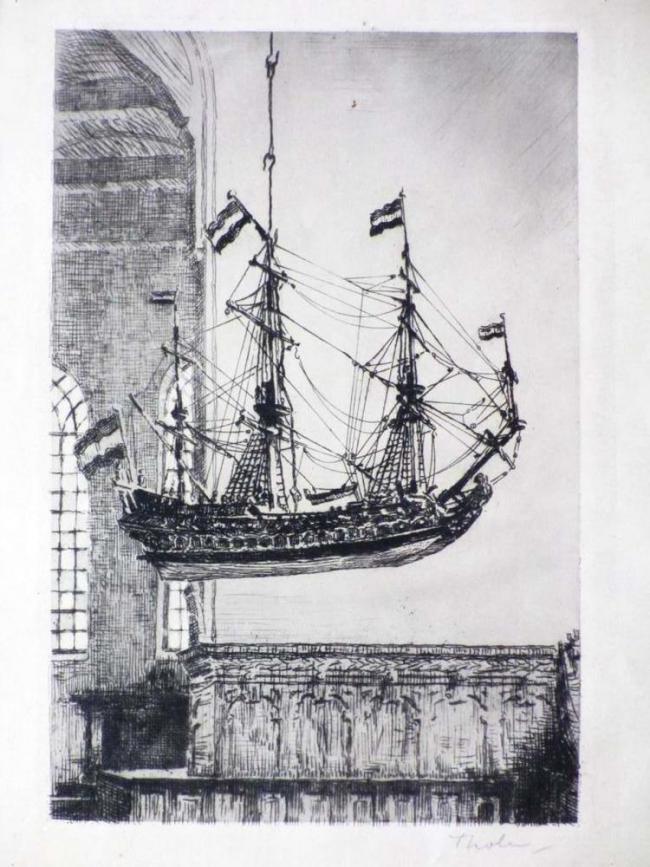 Schip, hangend in de kerk te Blokzijl (1903)