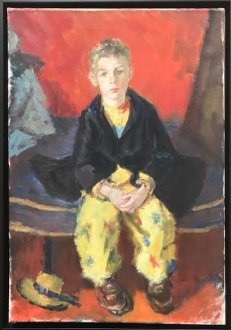 Jongen met feestbroek